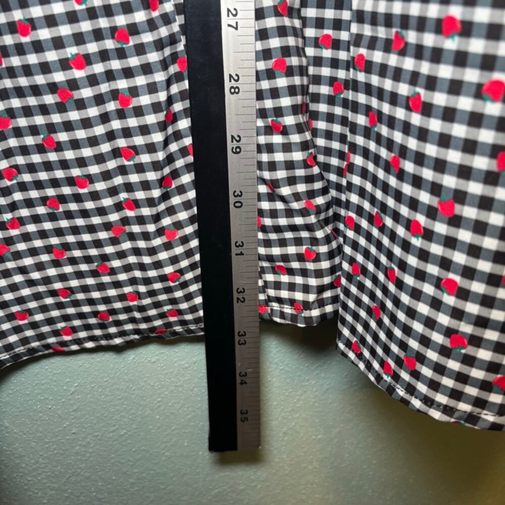 Daisy Street Strawberry Gingham Puff Sleeve Mini Dress NWT Size 6 Cottagecore - Picture 7 of 8